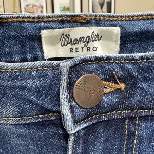 Wrangler Retro Bailey Indigo Blue Denim Jeans with Copper Button
